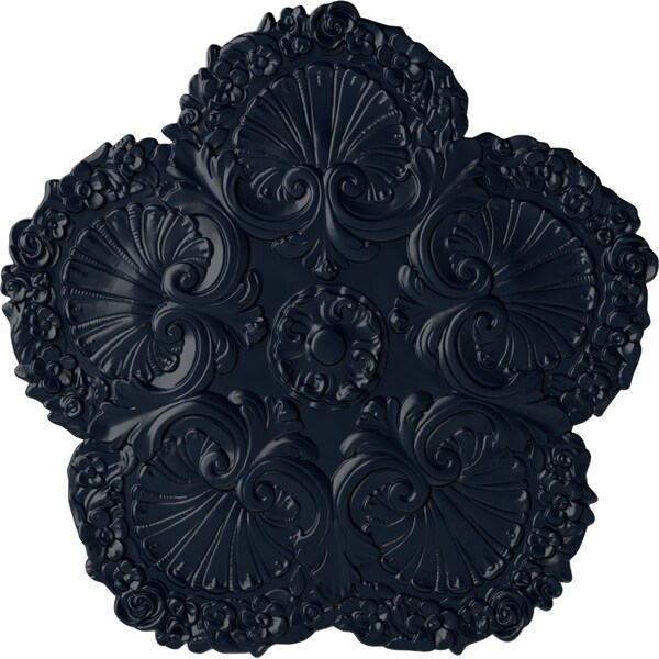 Ekena Millwork Shell Ceiling Medallion, Hand-Painted Midnight Dream, 25 5/8"OD x 1"P CM25SHMDF - main